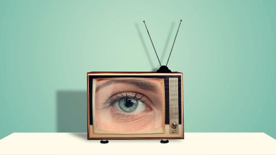 Alter Fernseher mit Auge