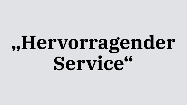 Text "Hervorragender Service"