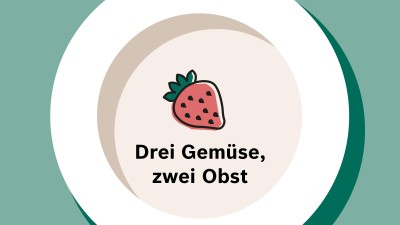 Drei Gemüse, zwei Obst