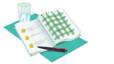 Illustration eines Tagebuchs