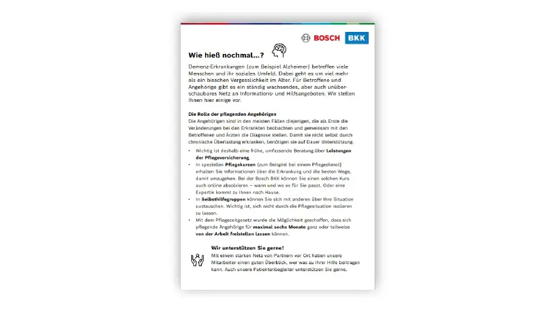 Vorschaubild Flyer Demenz